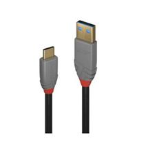 Lindy 2m USB 3.2 Type A to C Cable, 10Gbps, 5A, PD, Anthra Line
