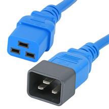 Power Cables | Cablenet 0.5m IEC C20 - IEC C19 Blue PVC 1.5mm Power Leads