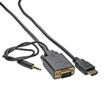 Cablenet 1.8m HDMI 1.4b Male  SVGA Male + 3.5mm Stereo 30AWG Black