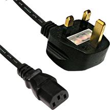 Cablenet 1m UK (5 Amp) - IEC C13 H05Z1Z1-F Black LSOH 1.0mm Power Lead