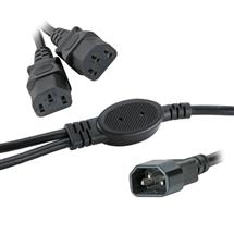 Cablenet 2.5m IEC C14 - 2 x IEC C13 0.5m Legs Black PVC Power Leads