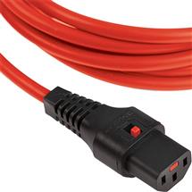 Power Cables | Cablenet 2m IEC C14 - IEC C13 IEC Lock Red PVC 1.0mm Power Leads