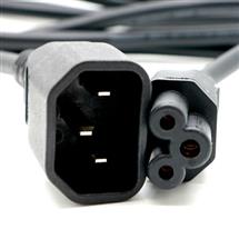 Cablenet 2m IEC C14 - IEC C5 Cloverleaf Black PVC 0.75mm Power Leads