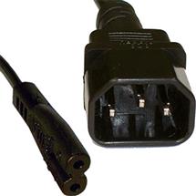 Cablenet 2m IEC C14 - IEC C7 Figure of 8 Black PVC 0.75mm Power Leads