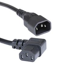 Power Cables | Cablenet 2m IEC C14 - Right Angle IEC C13 Black PVC 1.0mm Power Leads