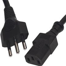 Power Cables | Cablenet 2m Swiss Plug - IEC C13 Black PVC 1.0mm Power Leads