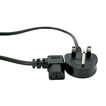 Cablenet 2m UK (5 Amp)  Right Angle IEC C13 Black PVC 0.75mm Power