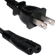 Cablenet 2m USA Plug (2 Pin)  IEC C7 Figure of 8 Black PVC Power