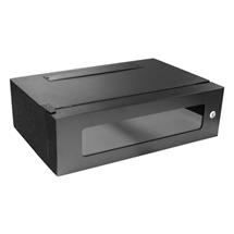 Cablenet 3u x 360mm Deep Lockable Wall Rack 19inch Black Glass Door.
