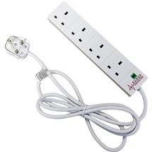 Cablenet | Cablenet 4 Way UK White 13Amp Surge Protected Power Strip with 2m Lead