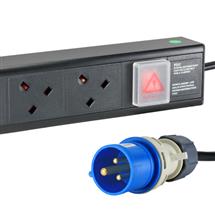 Cablenet | Cablenet 8 Way UK Horizontal 1u PDU with 16Amp Commando 3m Feed