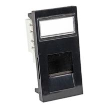 Cablenet Cat6 UTP Shuttered Low Profile Flat Module 25mm x 50mm Black