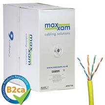 Cablenet Cat6 Yellow U/UTP LSOH 24AWG Solid CPR B2ca Cable 305m Reel