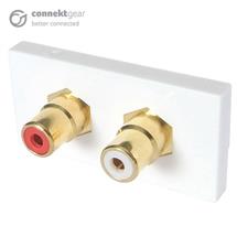 Groupgear | connektgear AV SnapIn 2 x RCA/Phono Module 25 x 50mm  Socket to Socket