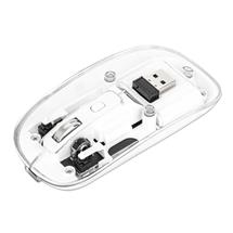 Manhattan Transparent Rechageable Wireless Mouse, Clear/White,