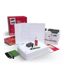 ShowMe Bulk Pack of Curriculum Whiteboards A4 Assorted Includes Pens