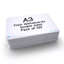 Show-me Drywipe Boards A3 Plain PK100 - A3P100 | Quzo UK