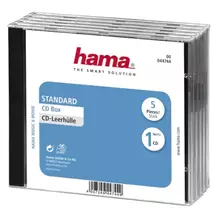 Hama CD Jewel Case Standard, Pack 5 Cshell case 1 discs Black,