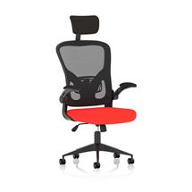 Ace Executive Mesh Back Office Chair With Folding Arms Bespoke Fabric