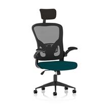 Ace  | Ace Executive Mesh Back Office Chair With Folding Arms Bespoke Fabric