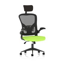 Ace Executive Mesh Back Office Chair With Folding Arms Bespoke Fabric