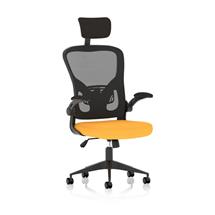 Ace Executive Mesh Back Office Chair With Folding Arms Bespoke Fabric