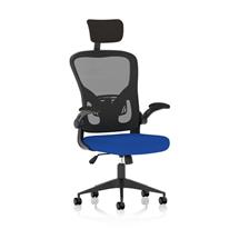 Ace Executive Mesh Back Office Chair With Folding Arms Bespoke Fabric