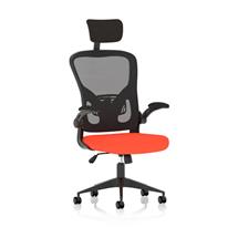 Ace Executive Mesh Back Office Chair With Folding Arms Bespoke Fabric