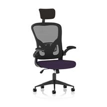 Ace Executive Mesh Back Office Chair With Folding Arms Bespoke Fabric