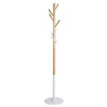 Alba Tree Coat Stand 8 Coat/Accessory Hooks Natural Wood/White  PMTREE