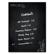 Artverum Magnetic Glass Drywipe Board Happy Hour Design Black 900x1200