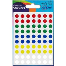 Avery Small Packet Labels | Avery Coloured Label Round 8mm Diameter Assorted Colours (Pack 10 x