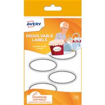 Avery UK Dissolvable Labels 55 x 29mm White with black rims (Pack 18