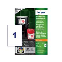 Avery Product Labels | Avery Ultra Resistant Labels 210 x 297mm Permanent 1 Label Per Sheet