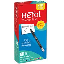Berol Color Fine Fibre Tip Colouring Pen 0.6mm Line Assorted Colours