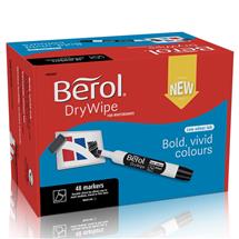 Berol | Berol Dry Wipe Whiteboard Marker Chisel Tip 25mm Line Black (Pack 48)