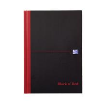 Black n Red Casebound Hardback A5 Notebook Single Cash 192 Pages