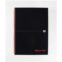 Black n Red Notebook Wirebound A4 Hardback AZ Ruled 140 Pages