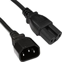 Power Cables | Cablenet 3m IEC C14  IEC C15 Hot Condition Black H05RNF 1.0mm Power