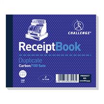 Challenge 105x130mm Duplicate Receipt Book Carbon Taped Cloth Binding