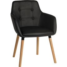 Contemporary 4 Legged Upholstered Reception Chair Black (Pack 2)