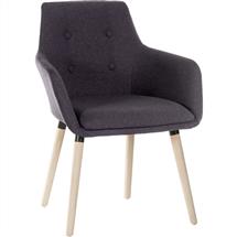 Contemporary 4 Legged Upholstered Reception Chair Graphite (Pack 2)