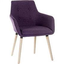 Contemporary 4 Legged Upholstered Reception Chair Plum (Pack 2)