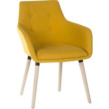 Contemporary 4 Legged Upholstered Reception Chair Yellow (Pack 2)