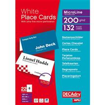 Decadry | DECAdry Folding Place Card 85x46mm 6 Per Sheet 200gsm White (Pack 132)