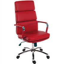 Deco Retro Style Faux Leather Executive Office Chair Red - 1097RD