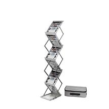 Deflecto Literature Display Floor Standing Folding 6 Shelves A4