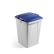 Durable DURABIN Plastic Waste Recycling Bin 90 Litre Grey with Blue