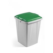 Durable DURABIN Plastic Waste Recycling Bin 90 Litre Grey with Green