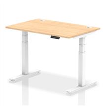 Dynamic Air 1200 x 800mm Height Adjustable Desk Maple Top Cable Ports